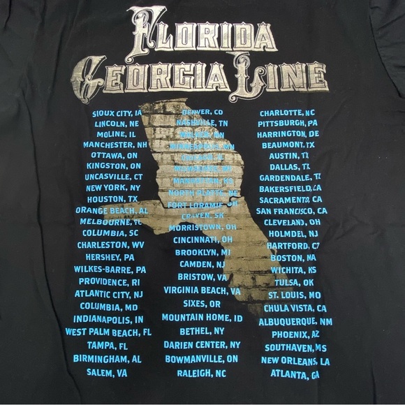 Florida Georgia Line Anything Goes 2015 Pop Country Concert Tour T-Shirt - Picture 4 of 5